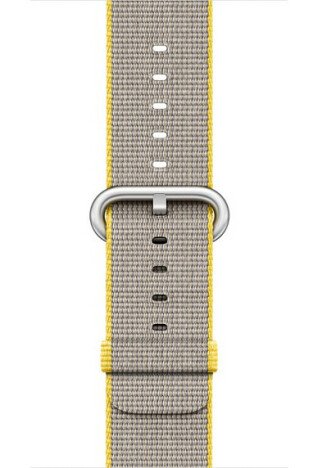 Curea iUni compatibila cu Apple Watch 1/2/3/4/5/6/7, 44mm, Nylon, Woven Strap, Yellow/Gray