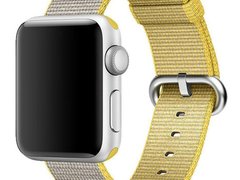 Curea iUni compatibila cu Apple Watch 1/2/3/4/5/6/7, 40mm, Nylon, Woven Strap, Yellow/Gray